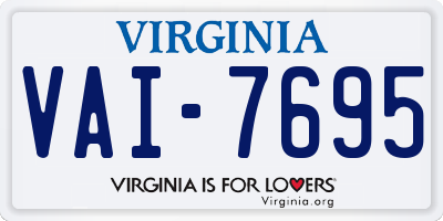 VA license plate VAI7695