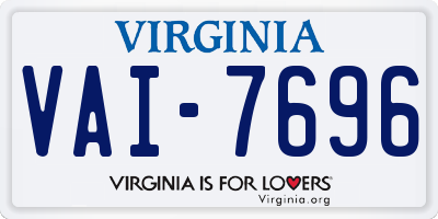 VA license plate VAI7696