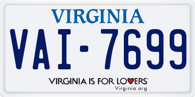 VA license plate VAI7699