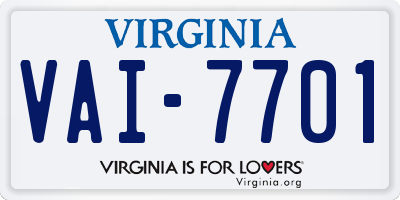 VA license plate VAI7701
