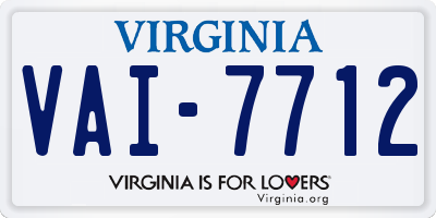 VA license plate VAI7712