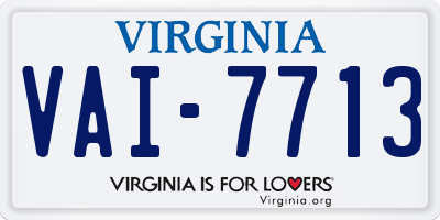 VA license plate VAI7713