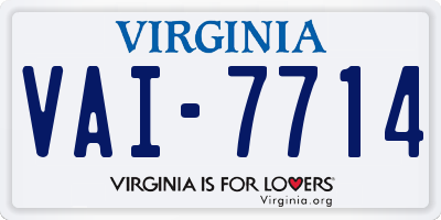 VA license plate VAI7714