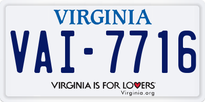 VA license plate VAI7716