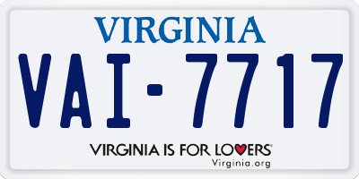 VA license plate VAI7717
