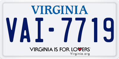 VA license plate VAI7719