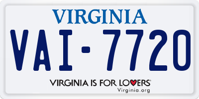 VA license plate VAI7720