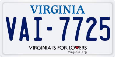 VA license plate VAI7725
