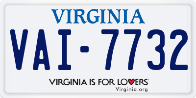VA license plate VAI7732