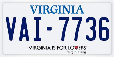 VA license plate VAI7736