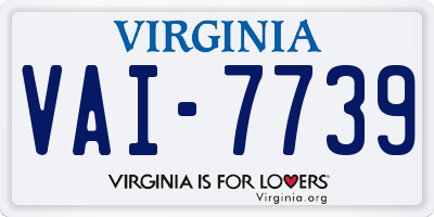 VA license plate VAI7739