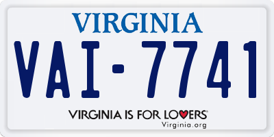 VA license plate VAI7741