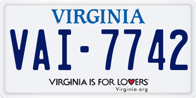 VA license plate VAI7742