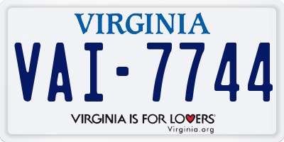 VA license plate VAI7744