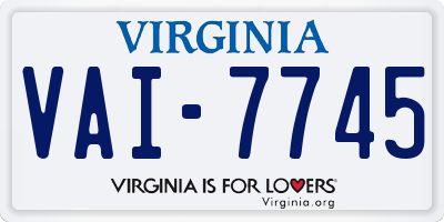 VA license plate VAI7745