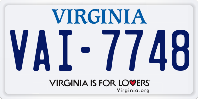 VA license plate VAI7748