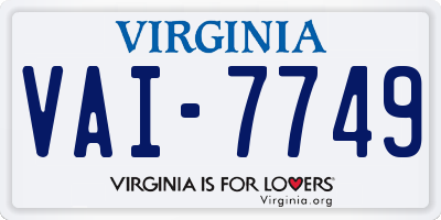 VA license plate VAI7749