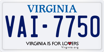 VA license plate VAI7750