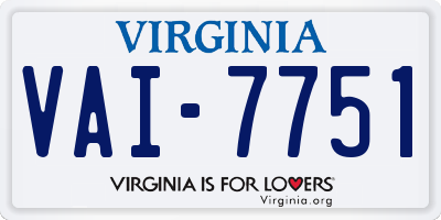 VA license plate VAI7751