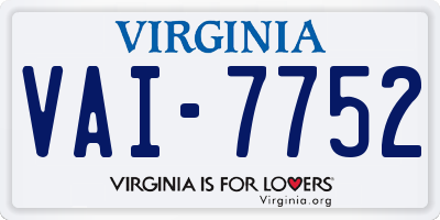 VA license plate VAI7752