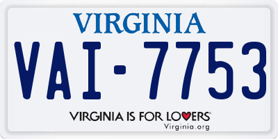 VA license plate VAI7753