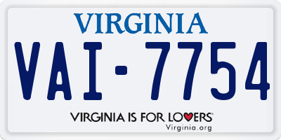 VA license plate VAI7754
