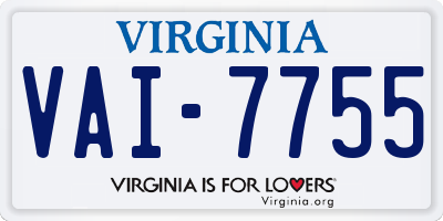 VA license plate VAI7755