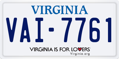 VA license plate VAI7761