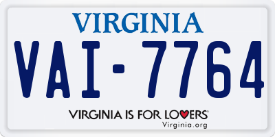 VA license plate VAI7764