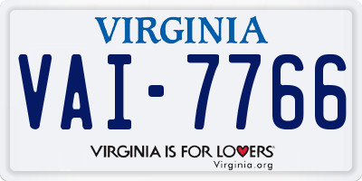 VA license plate VAI7766