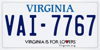 VA license plate VAI7767