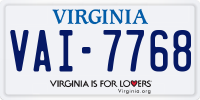 VA license plate VAI7768