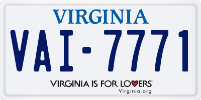VA license plate VAI7771