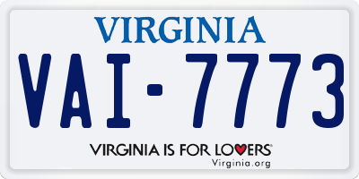 VA license plate VAI7773