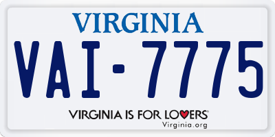 VA license plate VAI7775