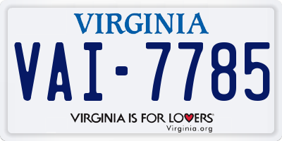 VA license plate VAI7785