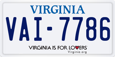 VA license plate VAI7786