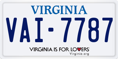 VA license plate VAI7787