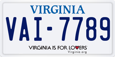 VA license plate VAI7789