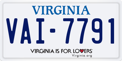 VA license plate VAI7791