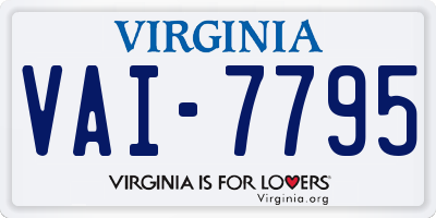 VA license plate VAI7795