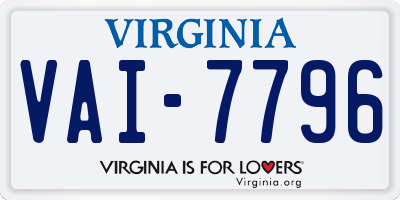 VA license plate VAI7796