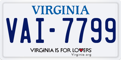 VA license plate VAI7799