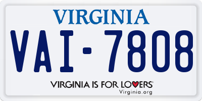 VA license plate VAI7808