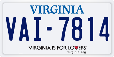 VA license plate VAI7814