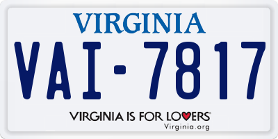 VA license plate VAI7817