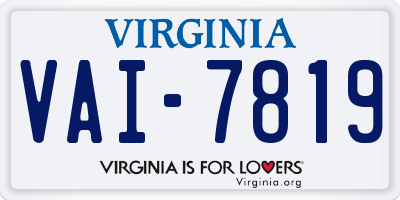 VA license plate VAI7819