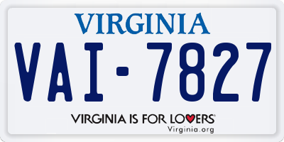 VA license plate VAI7827