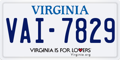 VA license plate VAI7829