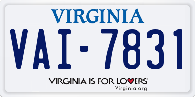 VA license plate VAI7831